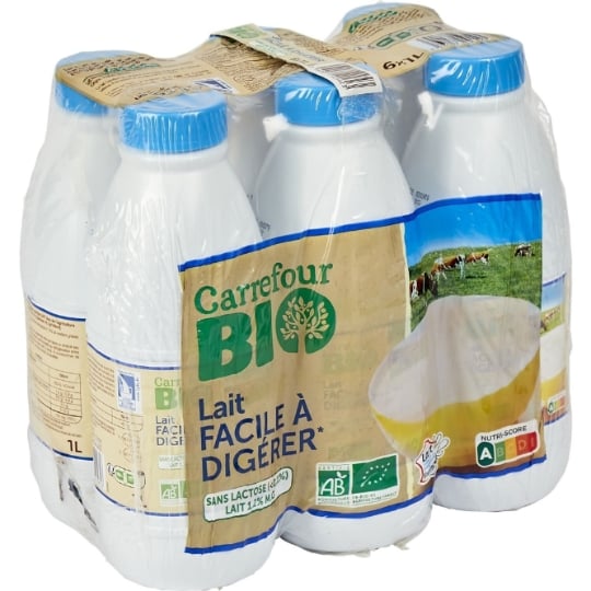 Lait Demi-Ecrémé Sans Lactose Bio CARREFOUR BIO