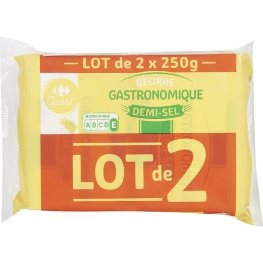 Beurre gastronomique demi-sel CARREFOUR CLASSIC'