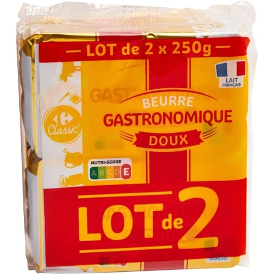 Beurre gastronomique doux CARREFOUR CLASSIC'