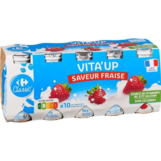 Yaourt à boire saveur fraise CARREFOUR CLASSIC'