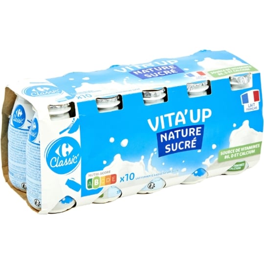 Lait fermenté à boire nature sucré CARREFOUR CLASSIC'