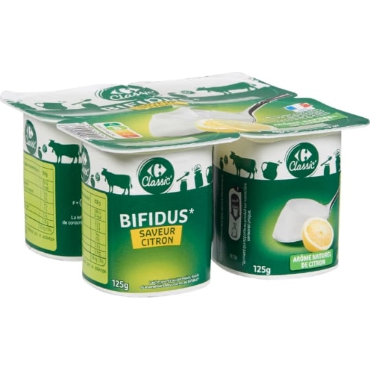 Yaourts bifidus saveur citron CARREFOUR CLASSIC'