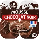 Mousse chocolat noir CARREFOUR CLASSIC'