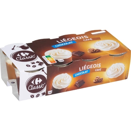 Liégeois  chocolat et café CARREFOUR CLASSIC'
