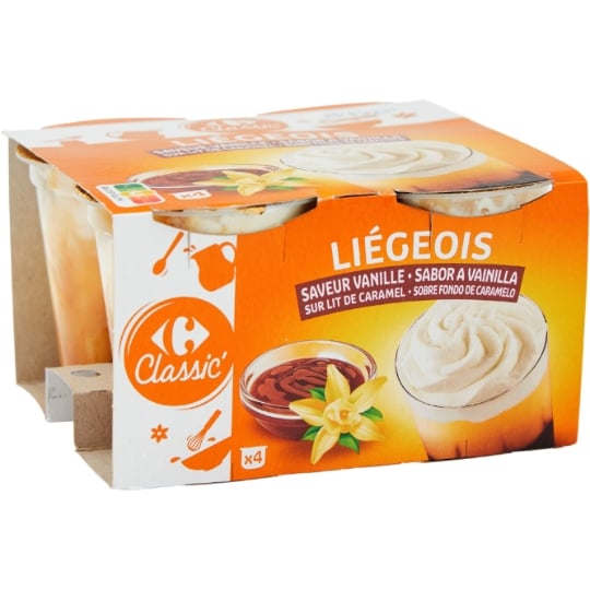 Liégeois  vanille caramel CARREFOUR CLASSIC'