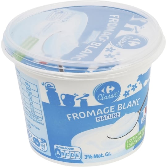 Fromage Blanc 3% MG Nature CARREFOUR CLASSIC'