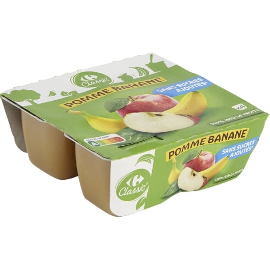 Compote Pomme Banane Sans Sucres CARREFOUR CLASSIC'