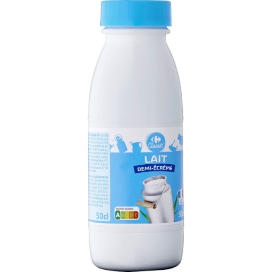 Lait Demi-Ecrémé demi-écrémé CARREFOUR CLASSIC'