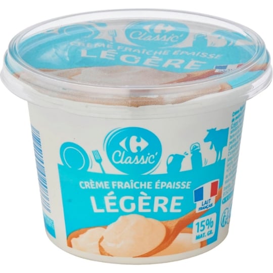 Crème Fraîche Epaisse Légère 15% Mat.Gr. CARREFOUR CLASSIC'