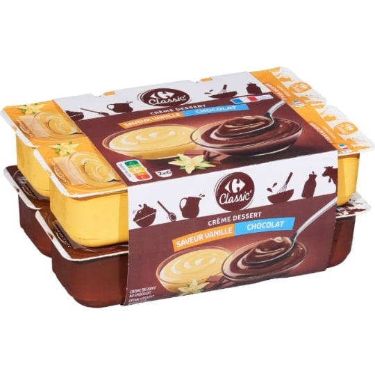 Crème dessert vanille chocolat CARREFOUR CLASSIC'