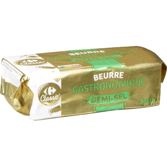 Beurre gastronomique demi-sel CARREFOUR CLASSIC'