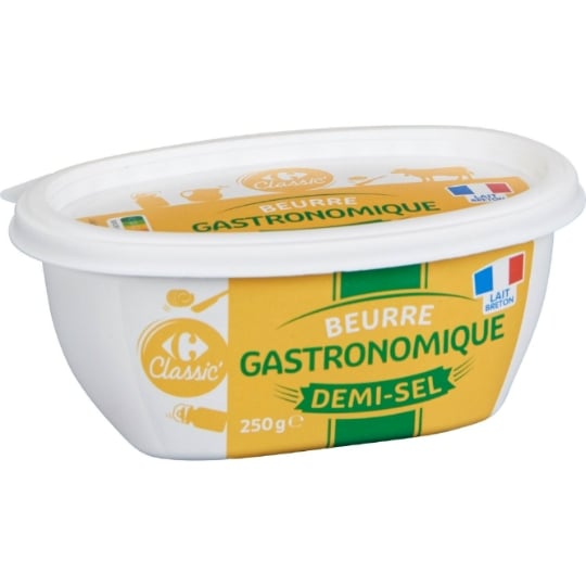 Beurre gastronomique demi-sel CARREFOUR CLASSIC'