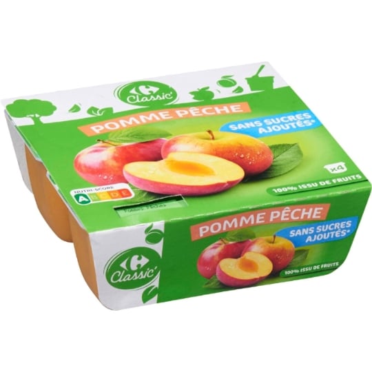 Compote Pomme Pêche Sans Sucres CARREFOUR CLASSIC'
