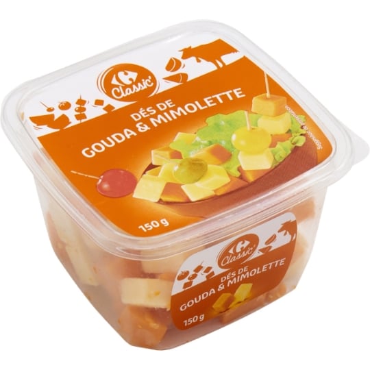Dés de Fromage Mimolette et Gouda CARREFOUR CLASSIC'