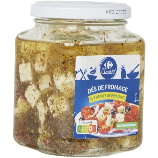Dés de fromage herbes Provence pour apéritif et salade CARREFOUR CLASSIC'