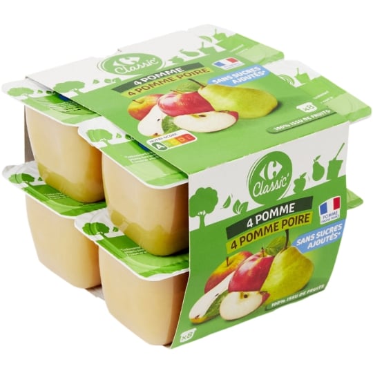Compote Pomme Poire Sans Sucres CARREFOUR CLASSIC'