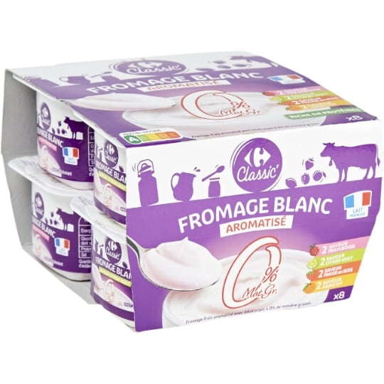 Fromage blanc aromatisé 0% MG CARREFOUR CLASSIC'