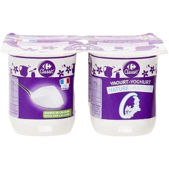 Yaourt nature 0% MG CARREFOUR CLASSIC'