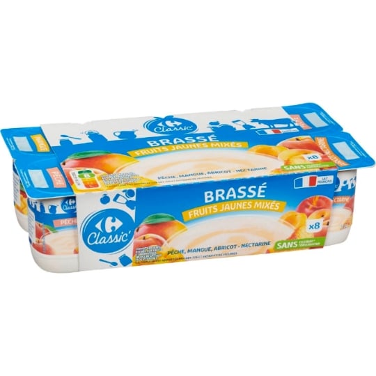 Yaourts fruits jaunes mixés brassé CARREFOUR CLASSIC'
