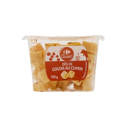 Dés de Fromage Gouda au Cumin CARREFOUR CLASSIC'