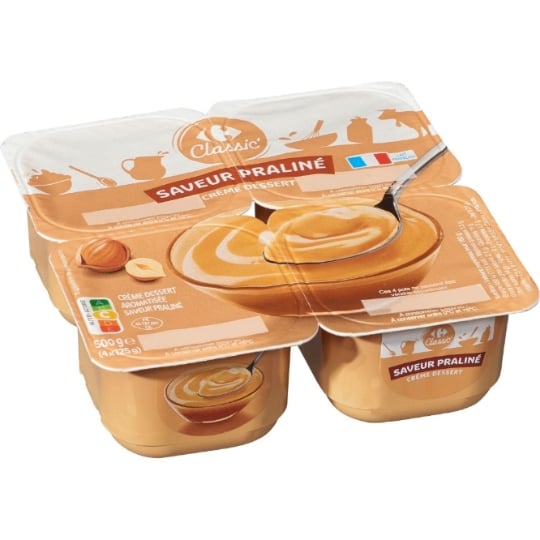 Crème dessert saveur praliné CARREFOUR CLASSIC'