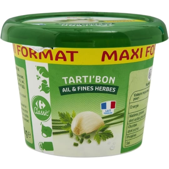 Fromage à tartiner ail & fines herbes CARREFOUR CLASSIC'