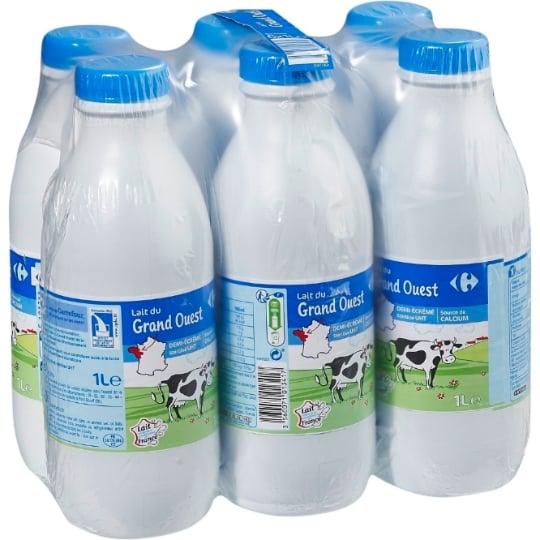 Lait Demi-Ecrémé Stérilisé UHT Calcium du Grand Ouest CARREFOUR CLASSIC'