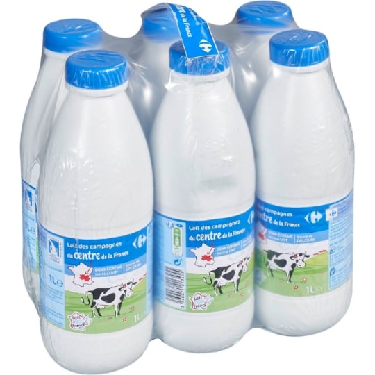 Lait Demi-Ecrémé Stérilisé UHT Calcium Centre Val de Loire CARREFOUR CLASSIC'