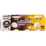 Liégeois  chocolat et vanille CARREFOUR CLASSIC'