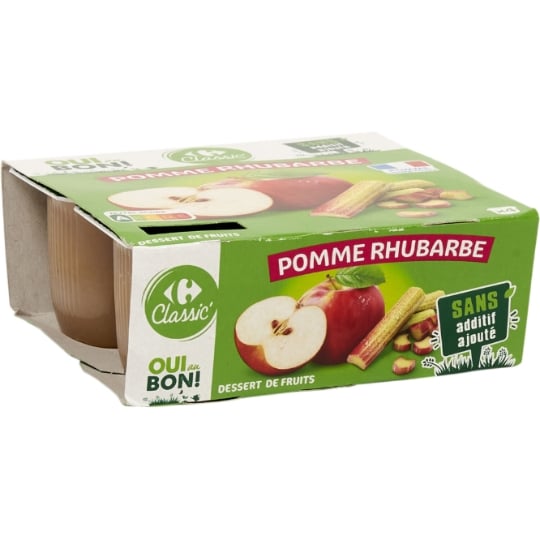 Compote Pomme Rhubarbe CARREFOUR CLASSIC'