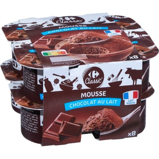 Mousse  chocolat au  lait CARREFOUR CLASSIC'