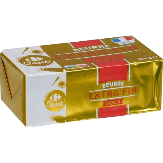 Beurre extra fin doux CARREFOUR CLASSIC'
