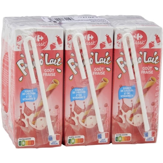 Boisson Lactée Fraise Vitaminé CARREFOUR CLASSIC'