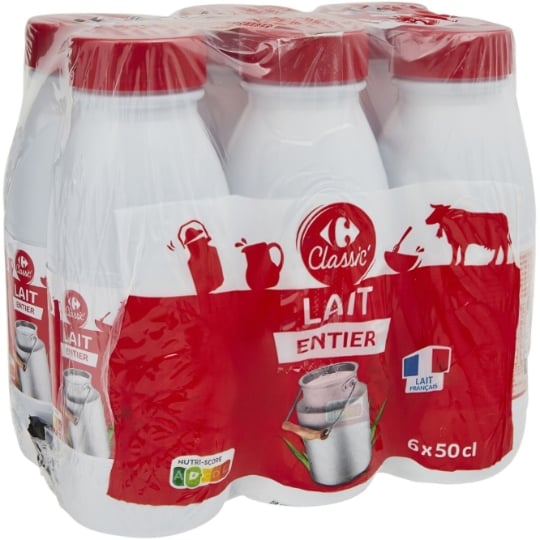 Lait Entier entier CARREFOUR CLASSIC'