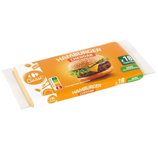 Fromage cheddar pour hamburger CARREFOUR CLASSIC'