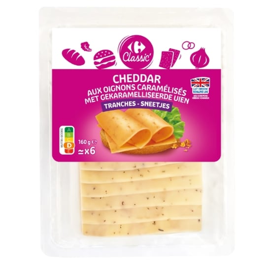Cheddar oignons caramélisés CARREFOUR CLASSIC'