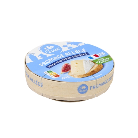 Fromage allégé 5% de matières grasses, riche en protéines et calcium, lait français CARREFOUR CLASSIC'