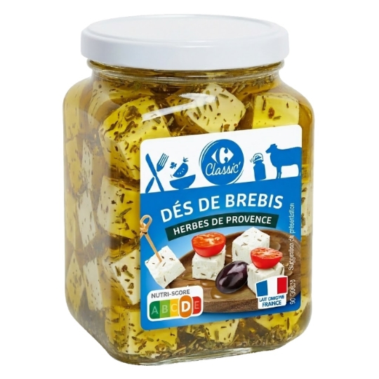Fromage de brebis à l'huile de colza, herbes de Provence et paprika. CARREFOUR CLASSIC'