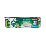 Yaourt bifidus brassé nature, lait français et source de calcium CARREFOUR CLASSIC'