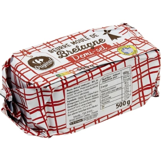 Beurre moulé demi-sel CARREFOUR ORIGINAL
