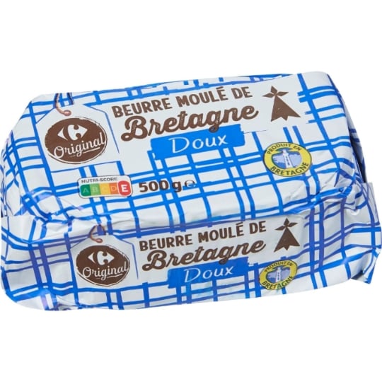 Beurre moulé Bretagne doux CARREFOUR ORIGINAL