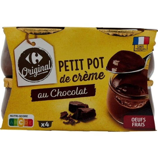 Crèmes dessert chocolat CARREFOUR ORIGINAL