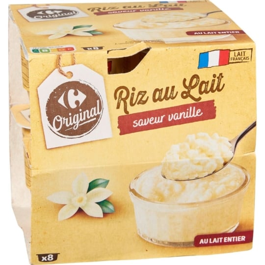 Riz au lait  saveur vanille CARREFOUR ORIGINAL