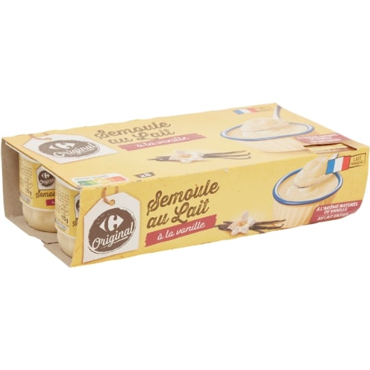 Semoule au lait vanille CARREFOUR ORIGINAL