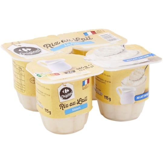 Dessert riz au lait nature CARREFOUR ORIGINAL