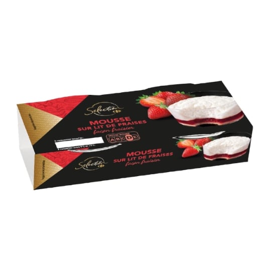 mousse sur lit de fraises façon fraisier CARREFOUR SELECTION