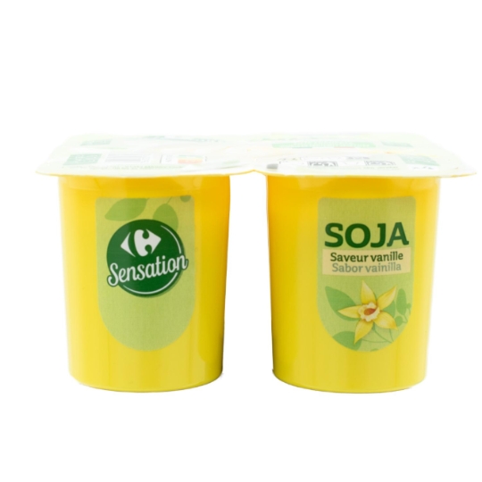 Dessert au soja saveur vanille et source de protéines végétales CARREFOUR SENSATION