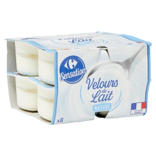 Yaourts Nature Velours de lait nature CARREFOUR SENSATION