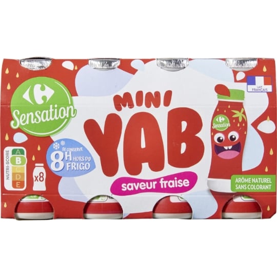 Yaourts à boire saveur fraise CARREFOUR SENSATION