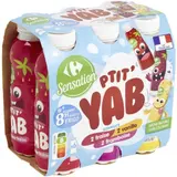 Yaourt à boire vanille fraise framboise petit yab CARREFOUR SENSATION